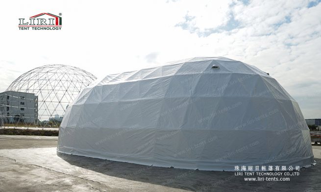 Cashew Shaped Geodesic Dome Tent show