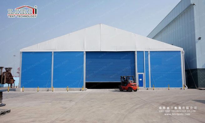 warehouse tents with rolling door