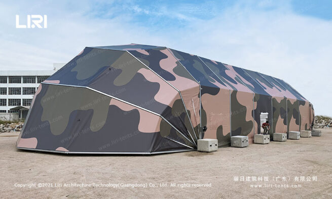 Custom clamshell hangar tent