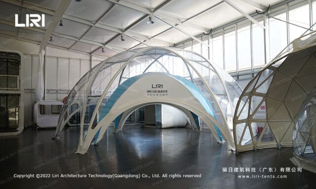 Hexadome polygonal clear span tent