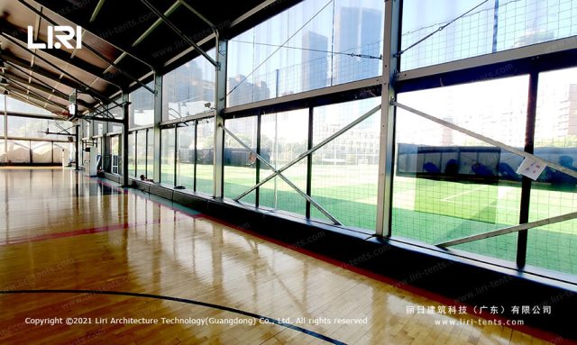 室内篮球场改造玻璃墙