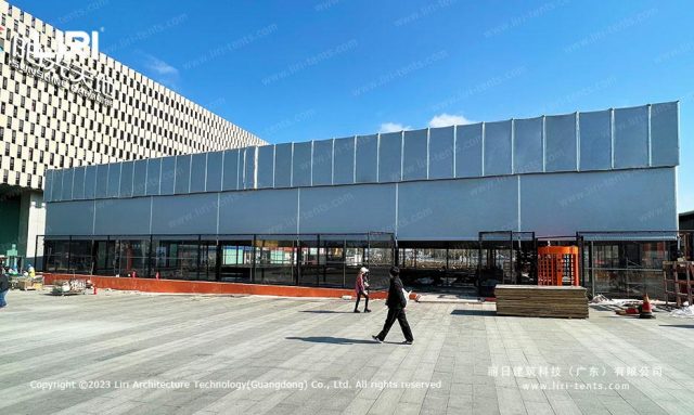 30米-50米跨度电动伸缩篷现场图片