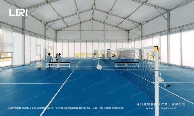 铝合金羽毛球馆篷房内景图