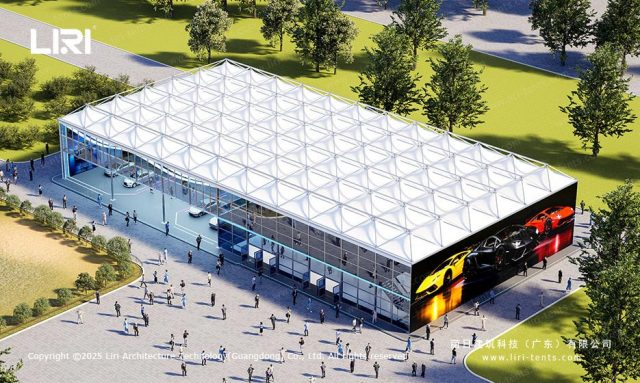 网架篷房航拍图