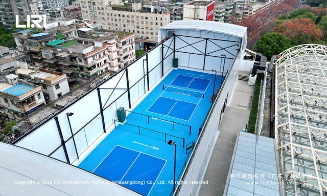 匹克球电动伸缩顶棚