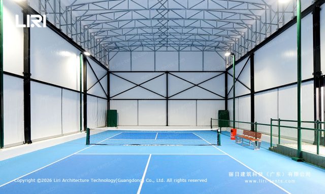 匹克球电动伸缩顶棚细节展示