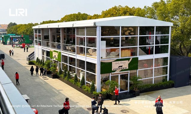 F1上海站双层气膜平顶篷房观赛区实景