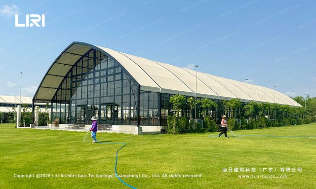 花园篷房弧形立面外景图