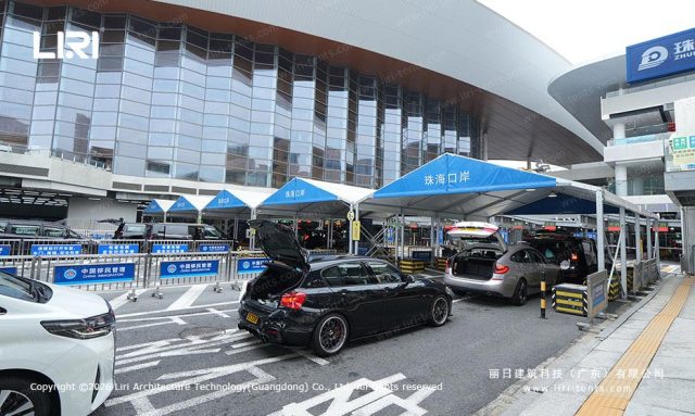 车辆安检帐篷口岸车道单排搭建